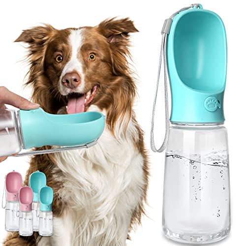 Kalimdor Dog Water Bottle, Leak Proof Portable Puppy Water Dispenser with Drinking Feeder for Pets Outdoor Walking, Hiking, Travel, Food Grade Plastic (19oz Blue) - color: 19oz Blue