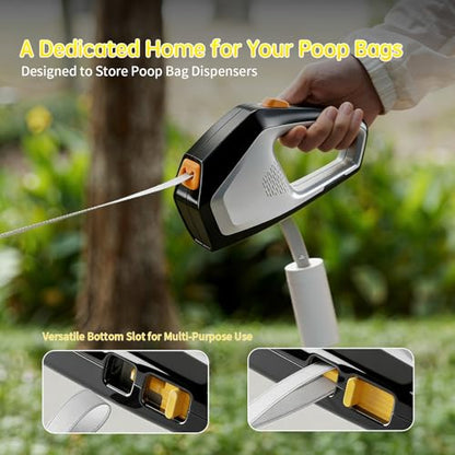 16Ft Retractable Dog Leash, Dog Leash for Large Dogs Upto 110 lbs, Stainless Steel Spring Strong Nylon Tape, Tangle Free, One-Handed Brake