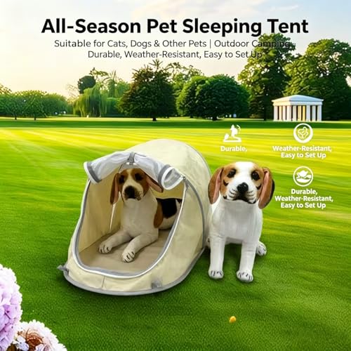 Lightweight Foldable Pet Tent | Portable Outdoor Dog Bed for Small Dogs & Cat Bed | Raised Dog Cot with Breathable Mesh | No-Tool Setup for Camping, Travel, Home | Dog Hammock & Calming Hideaway