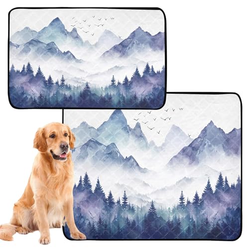 Qilmy Mountain Pet Mat, Waterproof Reusable Dog Training Pad Anti-Slip Pet Creat Pad for Small Medium Large Dogs and Cats - size: Medium+Large