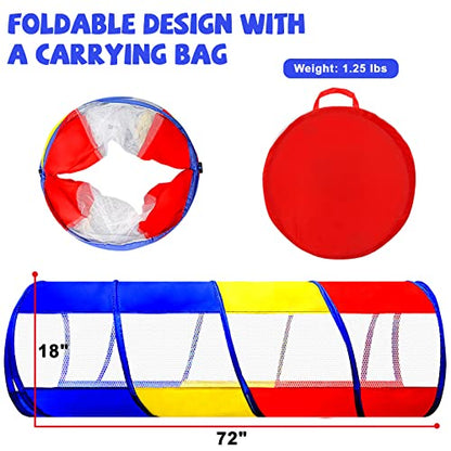 Kids Play Tunnel for Toddlers 1-3, 6 Foot Baby with 2 Mesh Sides Pop Up Crawling Toys 1 3 4 Year Old Girl Boy Birthday Gift, Indoor Outdoor Toddler Children or Dog - style: Mesh Crawling Tunnel
