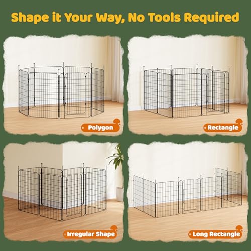 Yaheetech Expandable Dog Playpen, 8 Panel 32 inch Puppy Playpen with Door Indoor/Outdoor Pet Fence for Small Medium Dogs - size: 32 inch