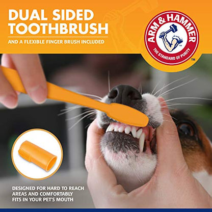 Arm & Hammer for Pets Tartar Control Dog Dental Kit, Enzymatic Toothpaste with Toothbrush and Fingerbrush, Baking Soda Formula Reduces Plaque and Tartar, Safe for Puppies, Beef Flavor, 3 Pc - 48 Pack - size: 2.5 Ounce (Pack of 48)