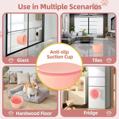 Dog Slow Feeder Lick Bowl, Non-Slip Dog Licking Treat Dispenser, Slow Feeder Bowls for Small Medium Large Breed Dogs, Anxiety Relief & Anti-Choking, BPA Free Silicone (Pink, 1.6 Cup) - color: Pink