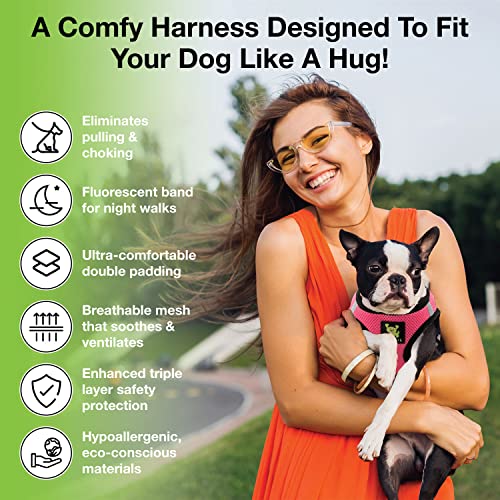 EcoBark Premium Teacup Dog Harness - Luxury Soft Tiny and Toy Breed Harness for Puppy - Mini Step in Vest Body Halter Under 5 lbs (Bubblegum Pink, XXXS) - color: Bubblegum Pink, size: XXXS- 2 to 3 lbs- Chest up to 10 in (Pack of 1)