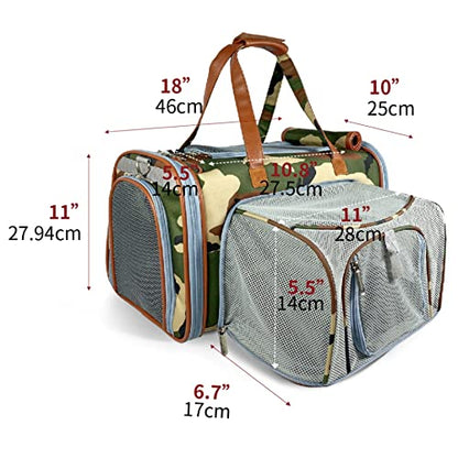 Mr. Peanut's Gold Series Standard Size Expandable Pet Carrier (Camo) - color: Camo