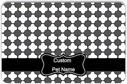 Personalized Dog & Cat Food Mat with Name | Waterproof PU Pet Bowl Mat Non-Slip Rubber Bottom Easy Clean Available in 3 Sizes (24"×16", 30"×20", 36"×24") Pet Feeding Mat for Food & Water （Dot） - color: Dot