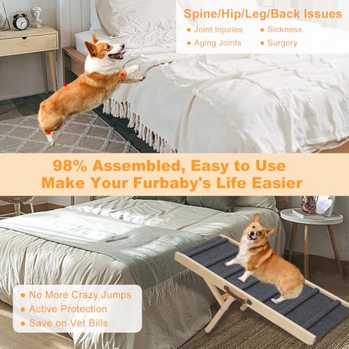 Large Dog Pet Ramp Stairs for Bed Couch Car Truck SUV,Dog Pet Ramp for Small Large Dogs Pets to Get on High Bed Truck Couch Sofa - size: Medium