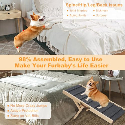 Large Dog Pet Ramp Stairs for Bed Couch Car Truck SUV,Dog Pet Ramp for Small Large Dogs Pets to Get on High Bed Truck Couch Sofa - size: Medium
