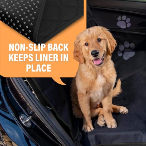 Active Pets Waterproof Hammock Standard Car Seat Cover, Fits Sedans Hatchbacks Crossovers Coupes Compact Vehicles, Secure Convertible Travel Bed Protects Backseat Cargo from Dogs, Black w/Black Trim - color: Black, size: Standard