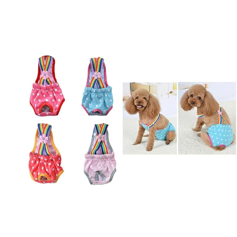 Dog Sanitary Diaper Polka Dot Striped Female Dog Sanitary Panties Cute Compatible with Outdoor Polka Dot (Light Pink, XS)