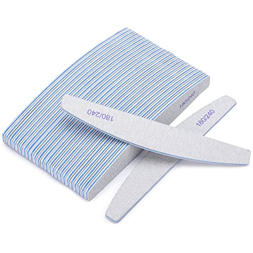 25 Pieces 180/240 Grit Nail Files for Natural Nails, Fingernail Files Double Sided Emery Boards for Nails - size: 25 Count(180/240 Grit)