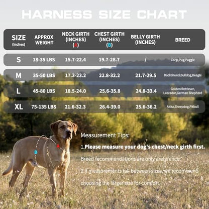 Dog Harness for Large Dogs Heavy Duty, No Pull Tactical Dog Harness with Molle System, Easy On and Off Service Dog Vest, Breathable Padded, Adjustable Reflective Pet Vest for Walking Hiking Training
