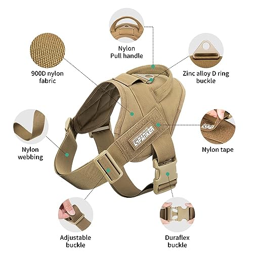 EXCELLENT ELITE SPANKER Tactical Dog Vest Training Military Patrol Service Dog Harness Easy Control Adjustable No-Pull Nylon Pet Harness with Handle for Small Medium Large Dogs(COB-XS) - color: Coyote Brown, size: XS