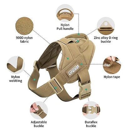 EXCELLENT ELITE SPANKER Tactical Dog Vest Training Military Patrol Service Dog Harness Easy Control Adjustable No-Pull Nylon Pet Harness with Handle for Small Medium Large Dogs(COB-XS) - color: Coyote Brown, size: XS