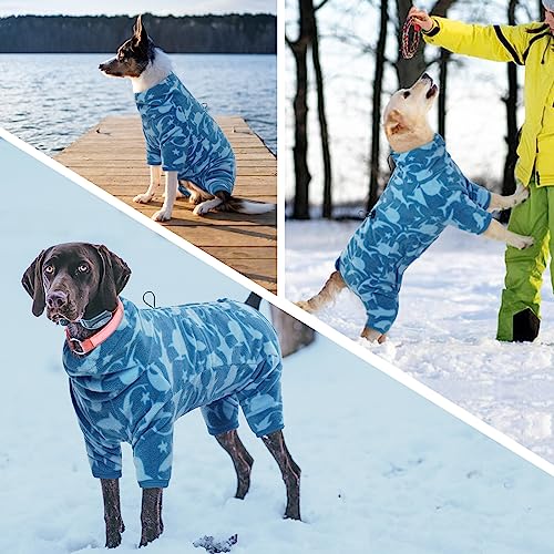 ROZKITCH Dog Shark Fleee Pajamas, Pet Windproof Warm Cold Weather Jacket Vest with Luminous Zipper, Jumpsuit Apparel Outfit Clothes for Small Medium Large Dog Shark S - color: Blue-shark, size: S