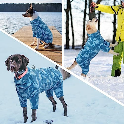ROZKITCH Shark Dog Pajamas, Pet Windproof Warm Cold Weather Jacket Vest with Luminous Zipper, Jumpsuit Apparel Outfit Clothes for Small Medium Large Dog Shark M - color: Blue-shark, size: M