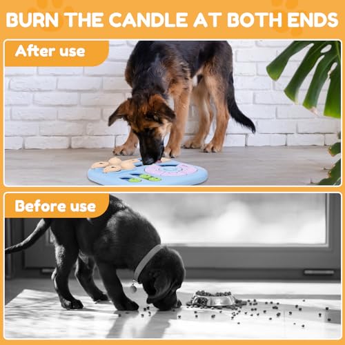 Interactive Dog Puzzle Toys Treat Dispensing Slow Feeder for Training and Mental Stimulating Dog Enrichment Toys for Puppy Cats Pet(Blue) - color: blue