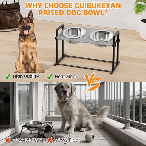 Elevated Dog Bowls for Large Dogs, 4 Height Adjustable Tilted Raised Dog Bowl Stand with 2 Stainless Steel 90 oz Bowls, 13.6" Tall Dogs Bowl Stand Feeder for Medium & Large Breed - color: Large & Medium Dogs