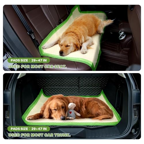 Gardner Pet Dog Pee Pads Extra Large 29"x47", XL Thicker ECO Green Disposable Puppy Training Pads Super Absorbent Full Edge-Wrapping Pad for Dogs, Puppies, Cats, Rabbits (50 Count) - size: 29"x47"-50 Count