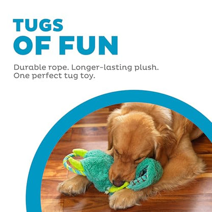 Outward Hound Ropiez Rope Interactive Dog Tug Toy for Tugging Squeaky Fun, 21 Inch Dragon, Blue, Medium - color: Ropiez Dragon