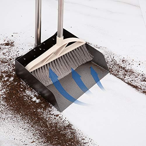 Yangbaga Dust Pans with Long Handle - 39” Heavy Duty Metal Upright Dustpan - Long Handled Stand Up Dustpans - Best Dustpans for Home/Lobby/Shop/Garage/Yard - size: 39 inches