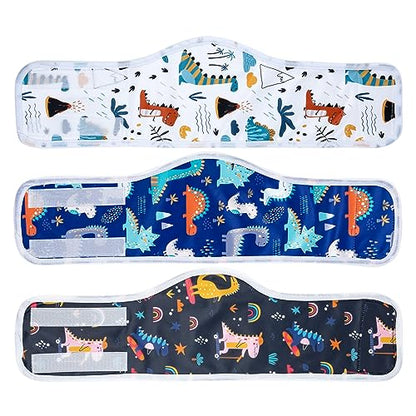 MICOOYO Male Dog Diaper Lightweight Dog Wraps Washable Dogs Diapers Doggie Belly Bands for Male Dogs, Small Reusable Puppy Diapers (Dinosaur, S) - size: Small (9''-12'')