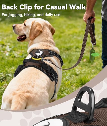 Joytale No Pull Dog Harness Medium Sized Dog, Reflective Pet Vest with Front Clip, Adjustable Soft Padded Harnesses with Easy Control Handle for Training and Walking, Brown, M - color: Brown, size: Medium