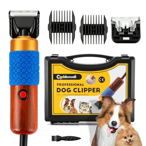 CGOLDENWALL Dog Hair Clipper for Grooming 200W Pet Clipper Kit with Spare Blade, Low Noise&Vibration, Animal Grooming Trimmer for Cat Sheep Dog 110-240V