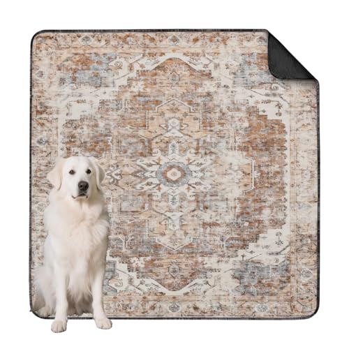 Washable Pee Pads for Dogs, Absorbent Reusable Puppy Pads Waterproof, Leakproof & Non-Slip Whelping Pad, Potty Training Pads for Dogs Playpen Mat 72x72 - color: C Brown, size: 72"x72"(1 Pack)