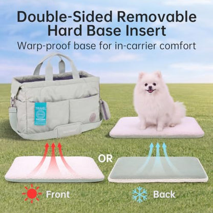 Macaron Cloud Pet Carrier Bag for Small Dogs and Cats, Lightweight Handheld Shoulder Crossbody Puppy Carrier with Storage Pocket, Breathable Expandable Pet Travel Carrier (Pea Green) - color: Pea Green