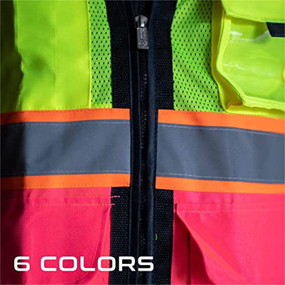 Shine Bright Safety Vest - High Visibility with Reflective Straps and Pockets – Premium, Soft, Durable, and Breathable - color: Pink, size: Small