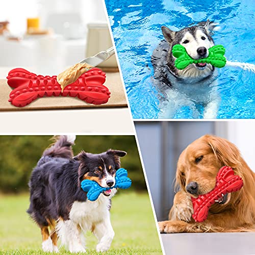 LEGEND SANDY Dog Toys for Aggressive Chewers Large Breed, Durable Dog Bones Squeaky Chew Toy, Nearly Indestructible Dog Toys for Large, Tough Natural Rubber Puppy Chew for Medium Teeth Cleaning - color: Bone-Blue