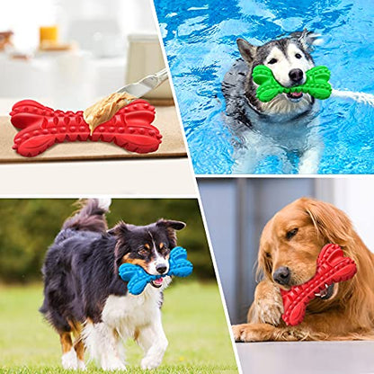 LEGEND SANDY Dog Toys for Aggressive Chewers Large Breed, Durable Dog Bones Squeaky Chew Toy, Nearly Indestructible Dog Toys for Large, Tough Natural Rubber Puppy Chew for Medium Teeth Cleaning - color: Bone-Blue