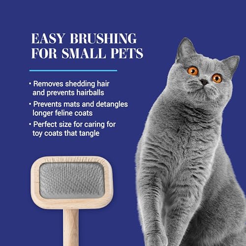 Chris Christensen Mark I Slicker Brush for Dogs, 12mm Pins, Groom Like a Pro, Handcrafted Lightweight Beechwood Ergonomic Handle, Stainless Steel Pins, A5I X-Small. Made in Germany. - size: Mark I Extra Small