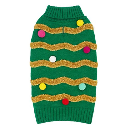 cyeollo Christmas Dog Sweater Pullover Turtleneck Glitter Holiday Pet Winter Clothes Knitted Sweaters for Small Dogs - color: Christmas, size: Large
