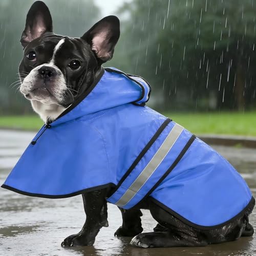 Waterproof Dog Raincoat, Adjustable Lightweight Rain Jacket, Suitable for Outdoor Walking, Hiking, Camping, All Season, 1 Piece (Blue, X-Large) - color: BLUE, size: X-Large