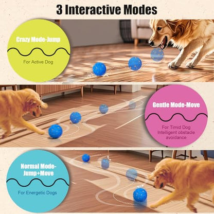 Interactive Dog Ball Toy, Smart Dog Toy for Medium and Large Dogs, Automatic Moving Rotating & Bouncing Ball, Durable E-TPU Material, IP54 Waterproof, Motion-Activated Dog Toy for Active Dogs - color: Blue