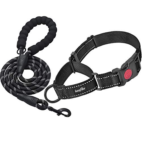 haapaw Martingale Dog Collar with Quick Release Buckle Reflective Dog Training Collars for Small Medium Large Dogs - color: Black, size: M