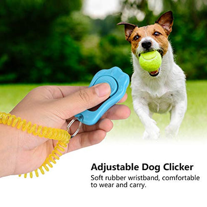AYNEFY Pet Behavioral Training Clicker, Shaped 3 Gears Adjustable Volume Pet Dog Training Clicker Puppies Training Behaviour Whistle with Wrist Strap(Sky Blue) - color: Sky Blue