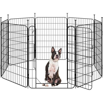 Yaheetech Expandable Dog Playpen, 8 Panel 32 inch Puppy Playpen with Door Indoor/Outdoor Pet Fence for Small Medium Dogs - size: 32 inch