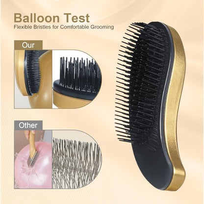 Small Dog Brush- Grooming Tool for Teddy, Yorkies, Maltese, Shih Tzu, Chihuahua - Puppy Hair Brush - (Rose Gold) - color: Rose Gold