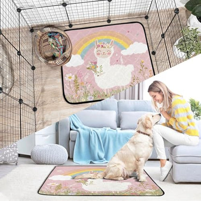 Qilmy Llama Pet Mat, Waterproof Reusable Dog Training Pad Anti-Slip Pet Creat Pad for Small Medium Large Dogs and Cats - size: Medium+Large