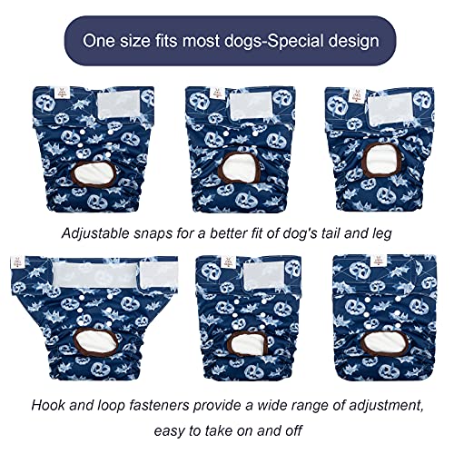 CuteBone Dog Diapers Female Washable Small Medium Large 3 Pack Reusable Doggie Diapers Puppy Period Pants for Doggy Heat Cycle Peeing - size: XL