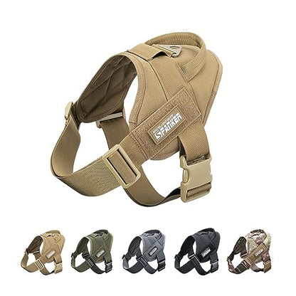Excellent Elite SPANKERTactical Dog Vest Training Military Patrol Service Dog Harness Adjustable Nylon Dog Harness with Handle(Brown-L) - color: Coyote Brown, size: L