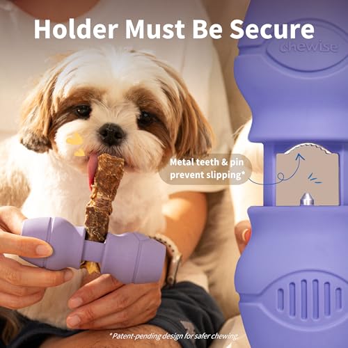 PetClan Chewise Bully Stick Holder, Improved Bully Sticks Holder, Ultimate Secure Heavy Duty, BPA-Free Safety Device to Prevent Choking, Fits Various Bully Sticks and Dog Sizes - color: Purple, size: Small