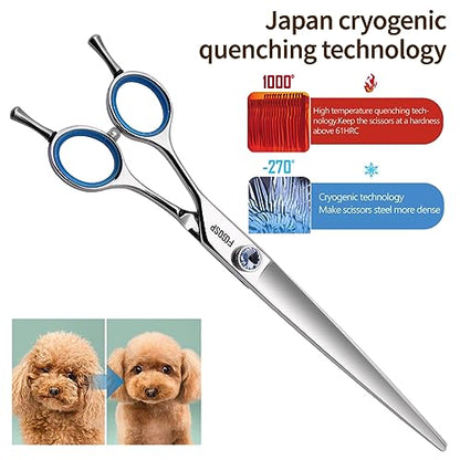 Straight Left Handed Dog Grooming Scissors 7.0'' Professional Dog Shears for Grooming for Pet Cat Japan 440C Dog Scissors for Small Dogs Super Sharp (7.0'' Straight) - size: 7.0 inch, style: Straight Shears