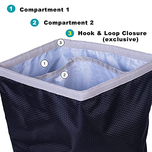 Dog Food Travel Container, Dog Food Travel Bag, Kibble Carrier 42 Cups 10L with Storage Front Pocket and Shoulder Strap for Travel, Hiking and Camping (Black)
