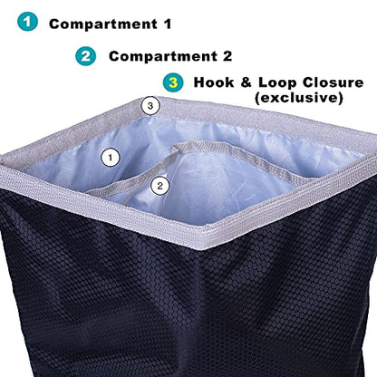 Dog Food Travel Container, Dog Food Travel Bag, Kibble Carrier 42 Cups 10L with Storage Front Pocket and Shoulder Strap for Travel, Hiking and Camping (Black)