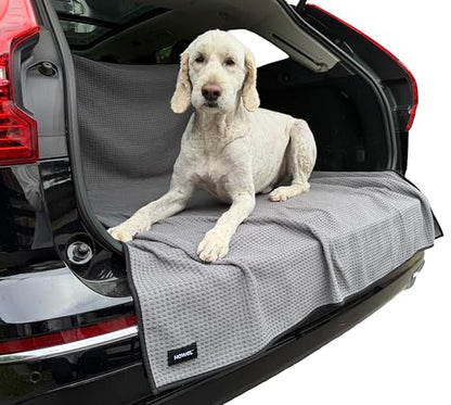 Dog Towel Blanket for Drying Dogs and Cover for Car Back Seat, XLarge 71" x 59", Ultra Quick Dry and Absorbent Microfiber, Light Weight, Machine Washable, Soaks Over 1.5L, Grey, Beach to Boot